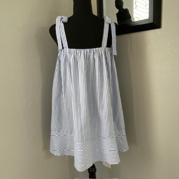 NWT English Factory Amelia Blue Stripe Tie Mini Dress Small - Picture 5 of 14